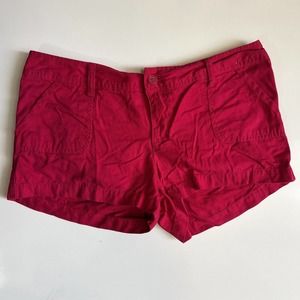 Mossimo Supply Co Women's Cropped Shorts Size 13 Shorts button zip Cotton Red